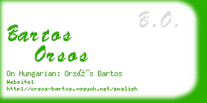 bartos orsos business card